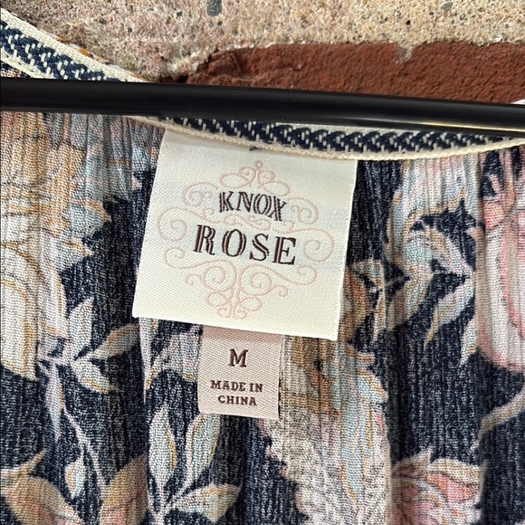 Knox Rose Blue Bishop Sleeve V-Neck Sundress - Picture 2 of 8